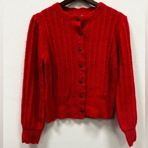 Sundance Scarlet Cable Knit Cardigan